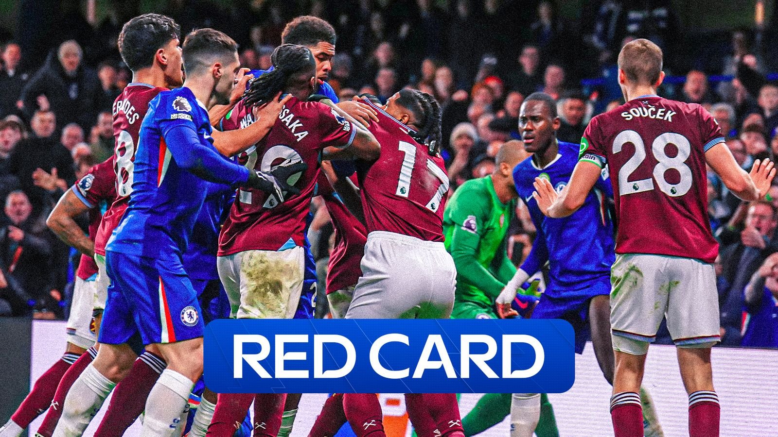 Todibo off, Traore RAGES – chaotic late melee as Chelsea beat West Ham!