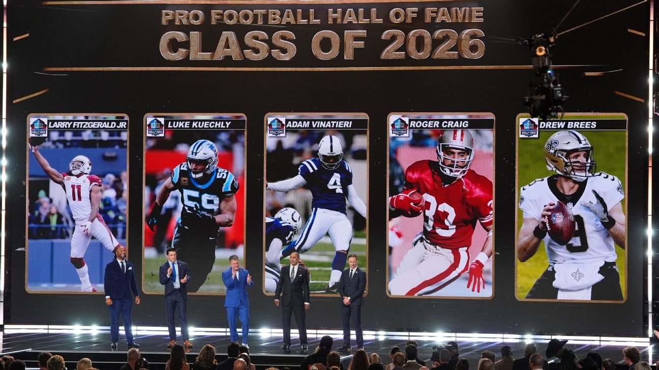 Brees, Fitzgerald, Kuechly, Vinatieri, Craig make Hall of Fame