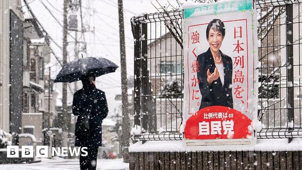 Japanese people brave snow to vote in snap election