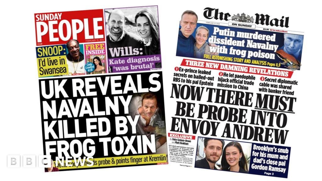 ‘Navalny killed by frog toxin’ and ‘Probe into envoy Andrew’